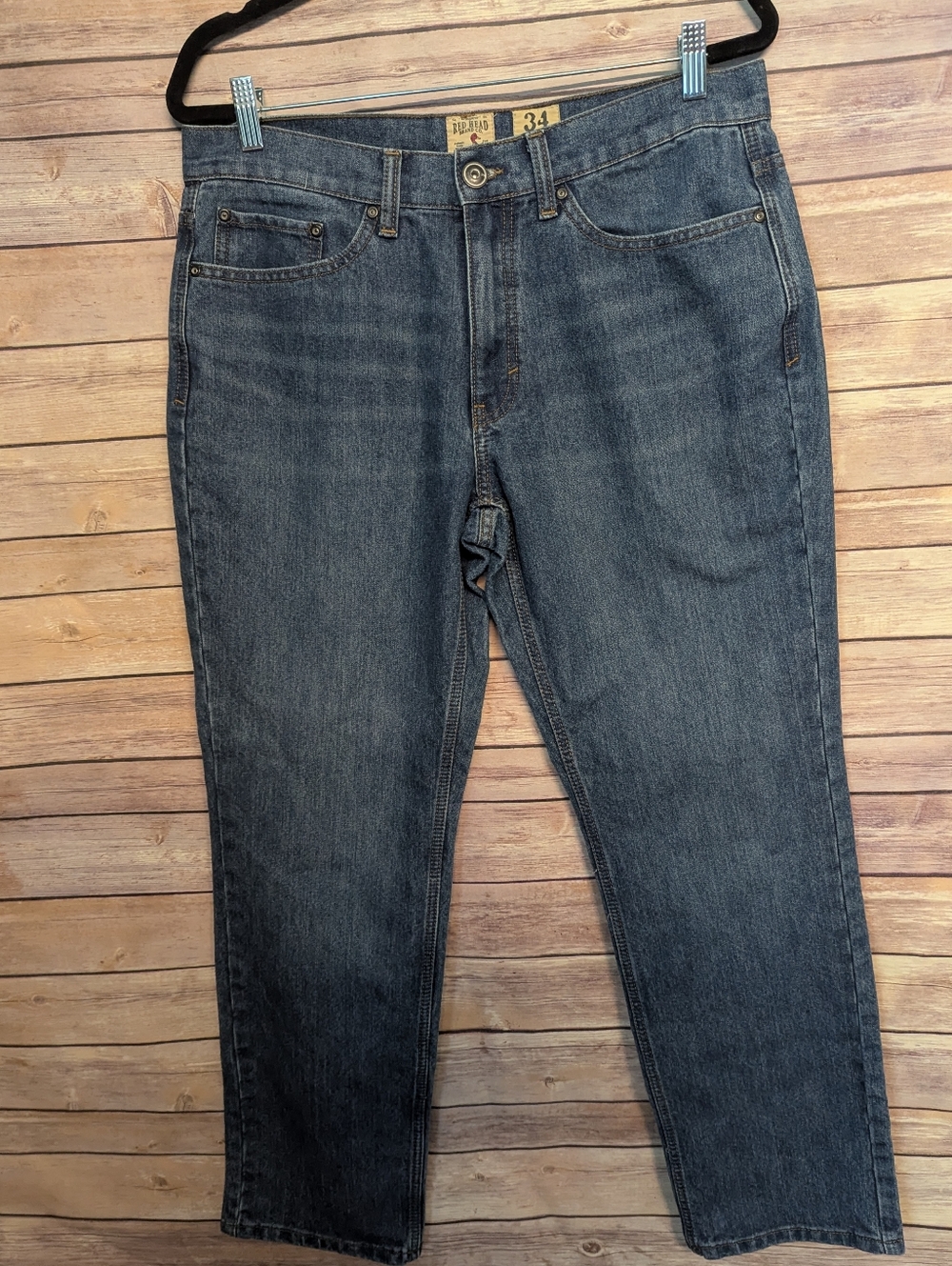 RedHead Brand Co Men’s Jeans 34x30 Blue Denim Straight Leg Stretch Work Casual P